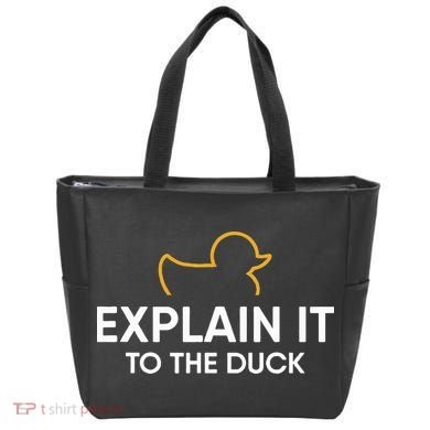 Rubber Duck Debugging Explain It To The Duck Programmer  Tote Bag