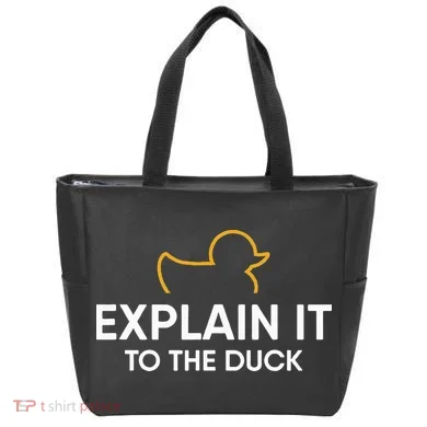 Rubber Duck Debugging Explain It To The Duck Programmer Tote Bag