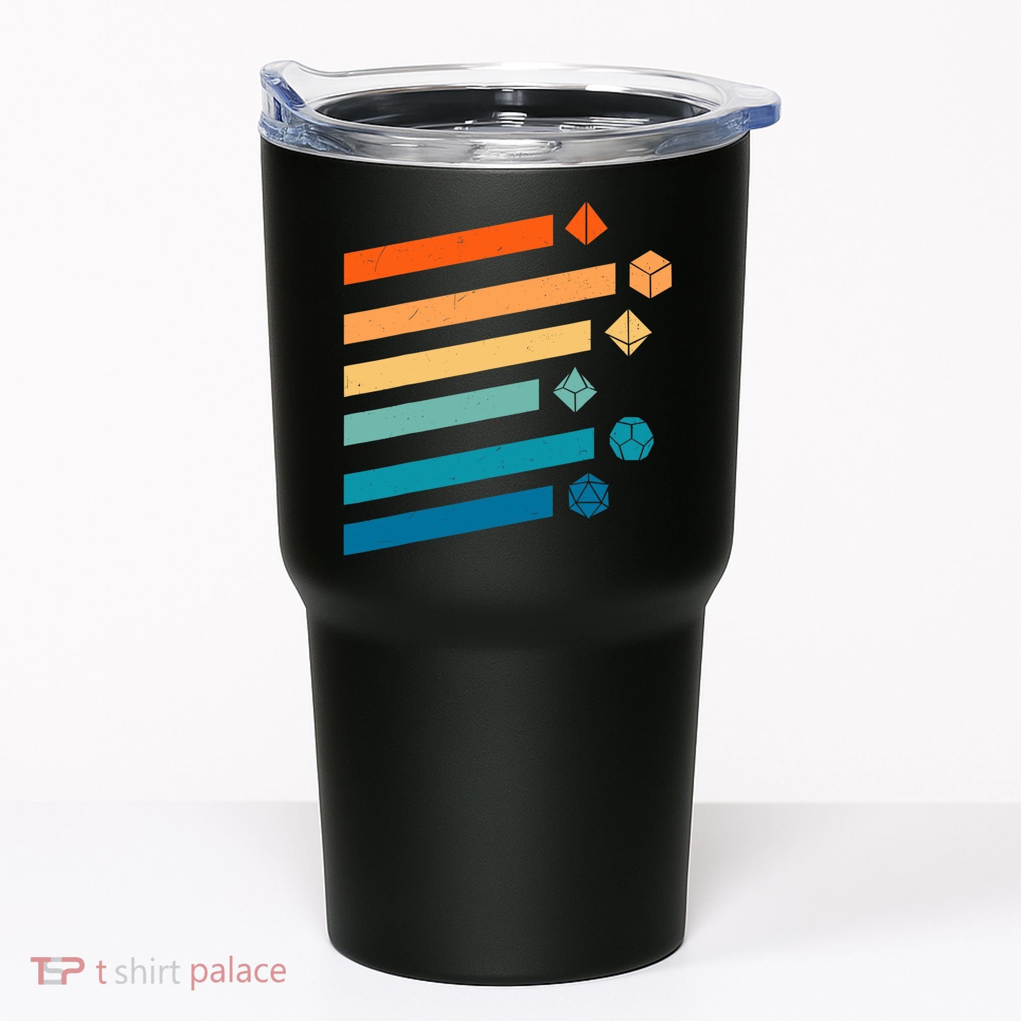 Retro Dungeons Dice D20 Dragons Fantasy Gaming Tumbler