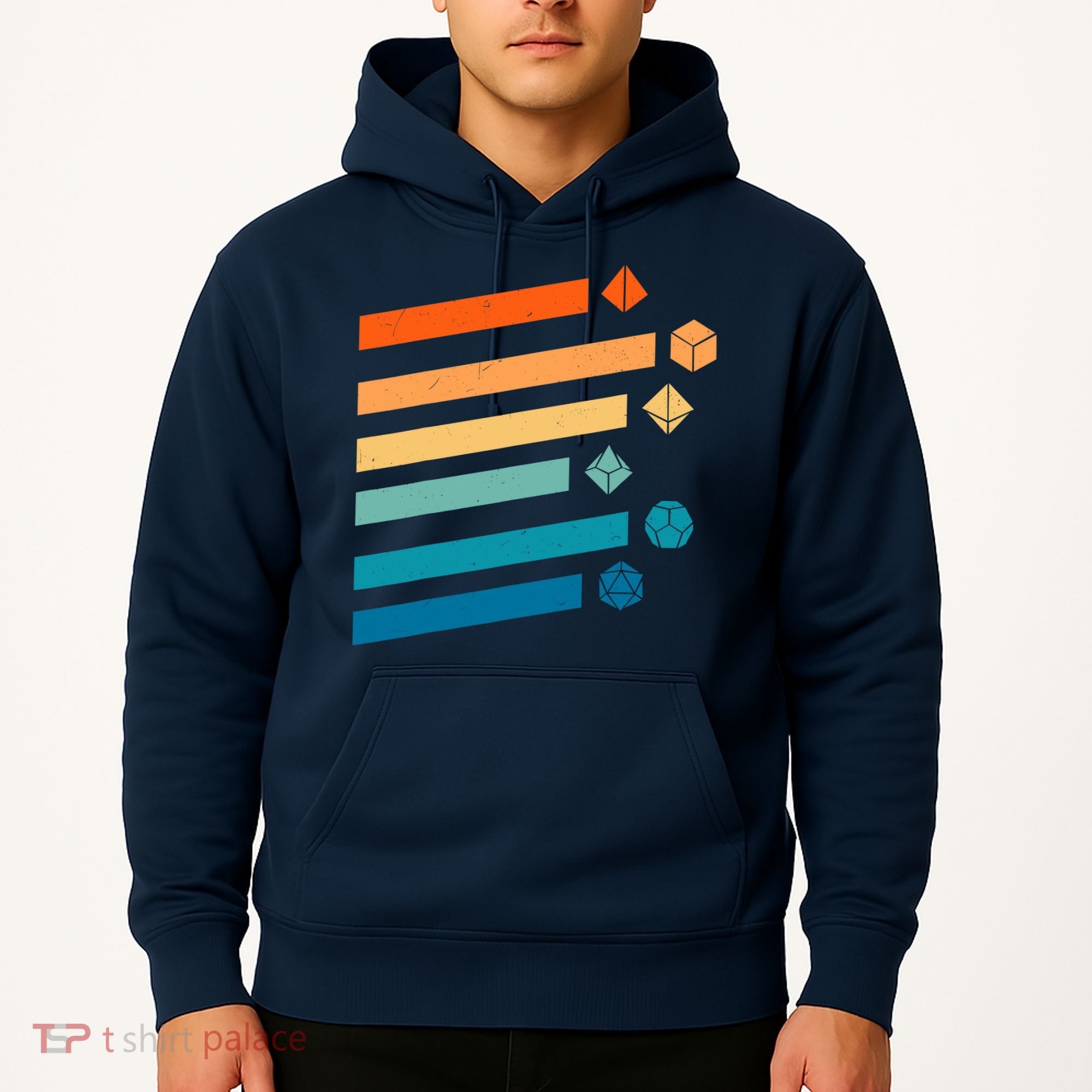 Retro Dungeons Dice D20 Dragons Fantasy Gaming Hoodie