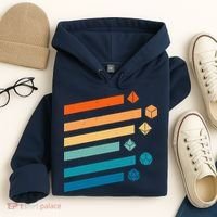 Retro Dungeons Dice D20 Dragons Fantasy Gaming Hoodie thumb 4