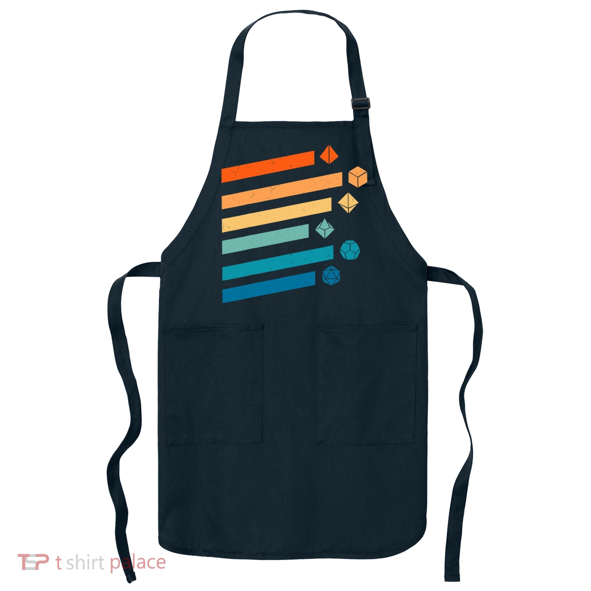 Retro Dungeons Dice D20 Dragons Fantasy Gaming Apron
