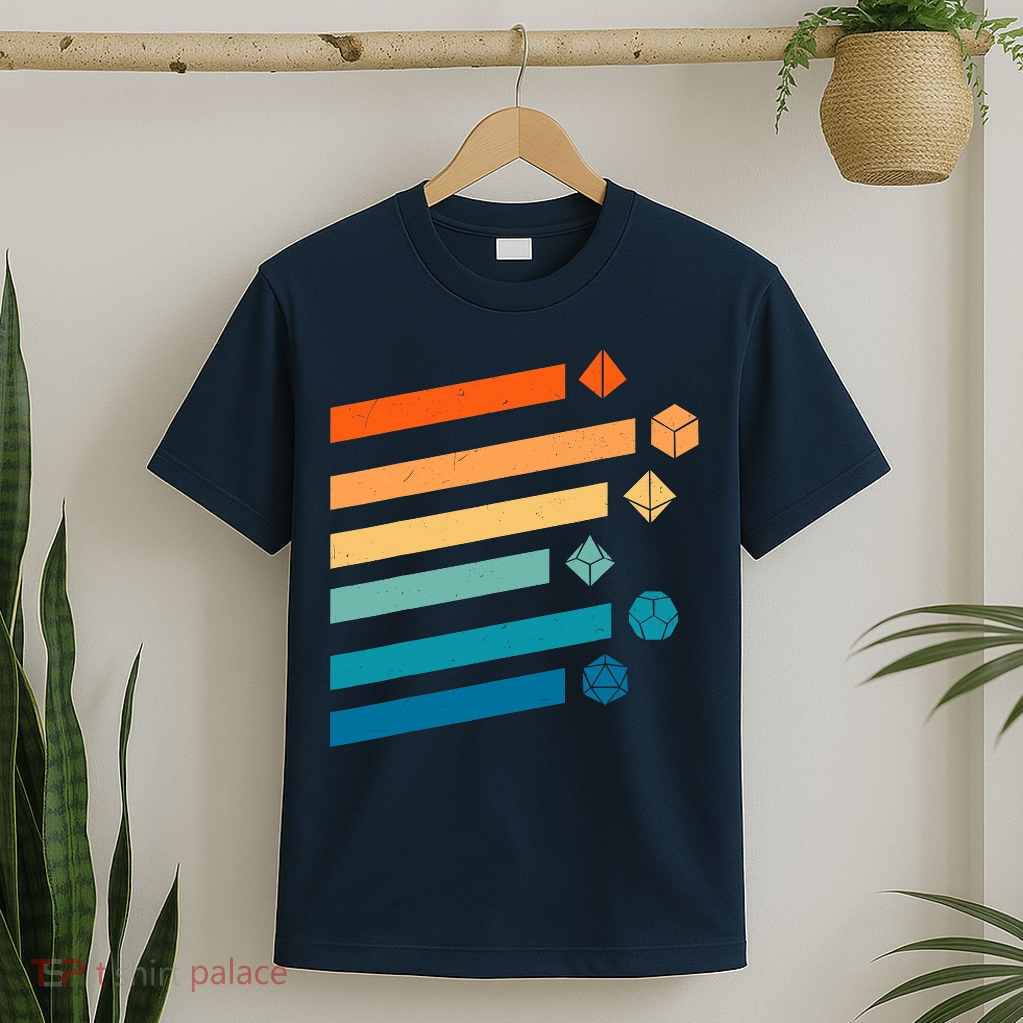 Retro Dungeons Dice D20 Dragons Fantasy Gaming T-Shirt