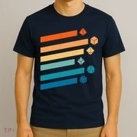 Retro Dungeons Dice D20 Dragons Fantasy Gaming T-Shirt thumb 3