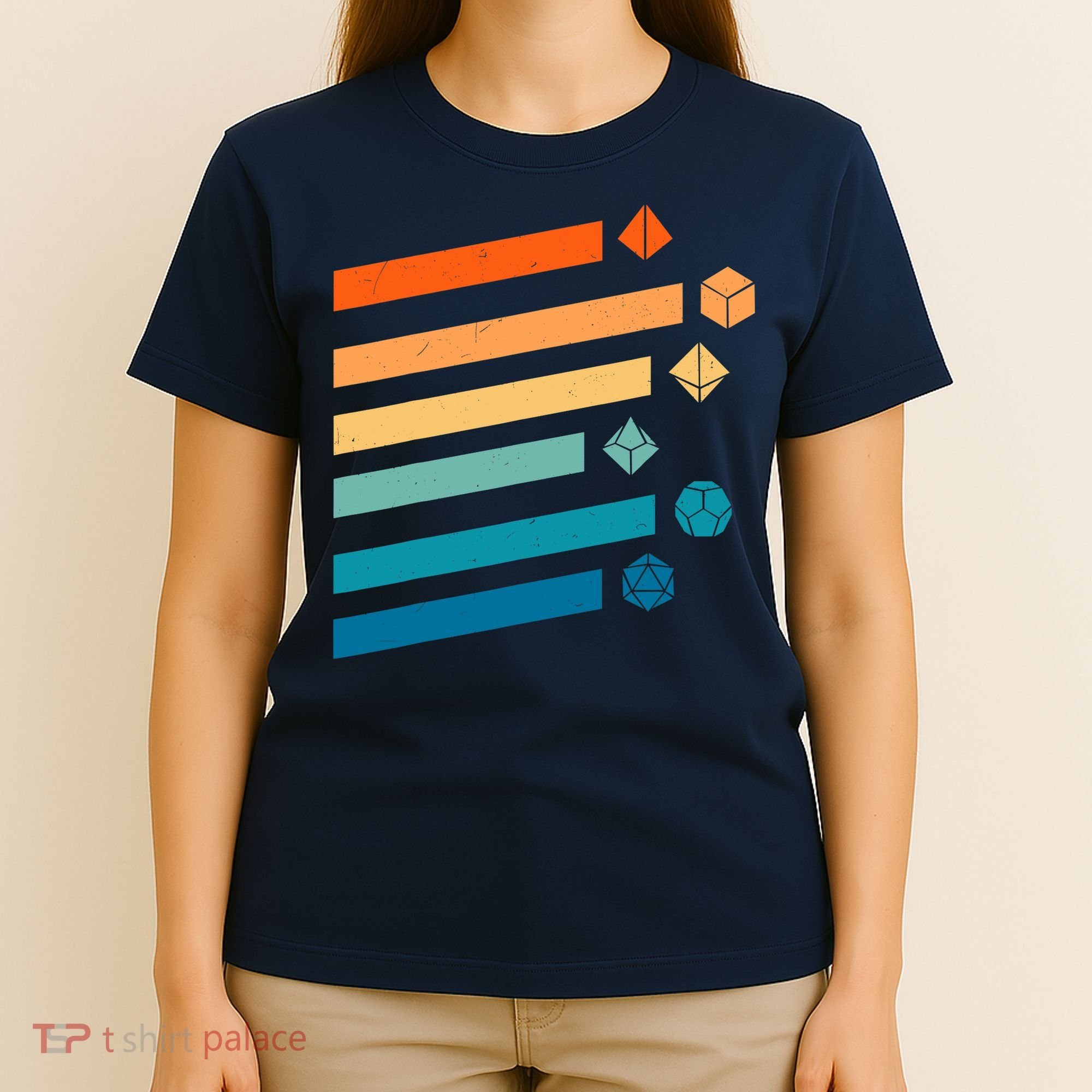 Retro Dungeons Dice D20 Dragons Fantasy Gaming T-Shirt