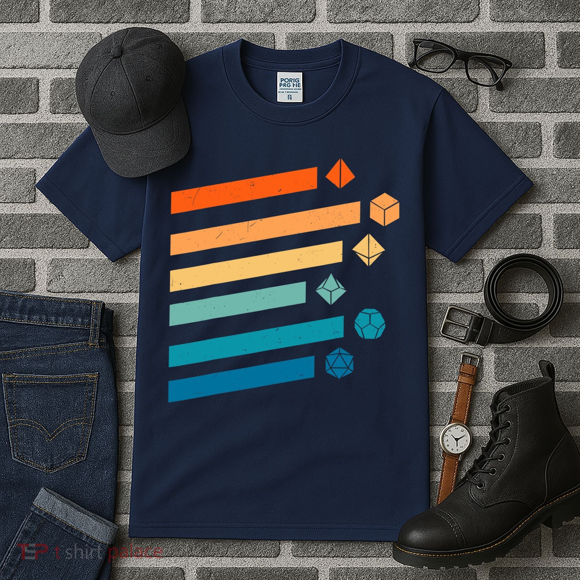 Retro Dungeons Dice D20 Dragons Fantasy Gaming Tall T-Shirt