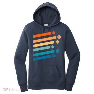 Retro Dungeons Dice D20 Dragons Fantasy Gaming Women's Hoodie
