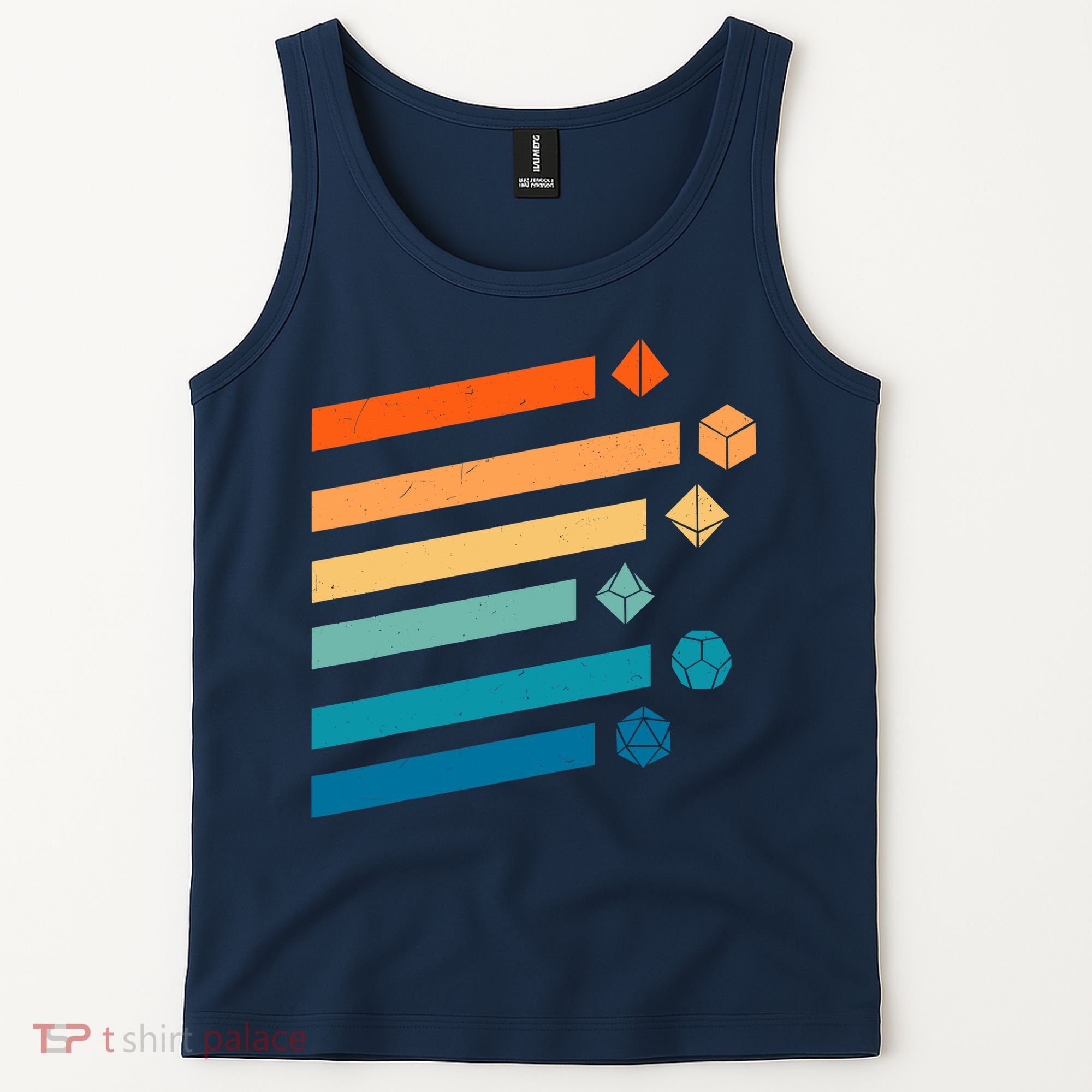 Retro Dungeons Dice D20 Dragons Fantasy Gaming Tank Top