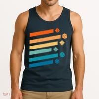 Retro Dungeons Dice D20 Dragons Fantasy Gaming Tank Top thumb 3