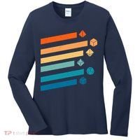 Retro Dungeons Dice D20 Dragons Fantasy Gaming Women's Long Sleeve Shirt thumb 0