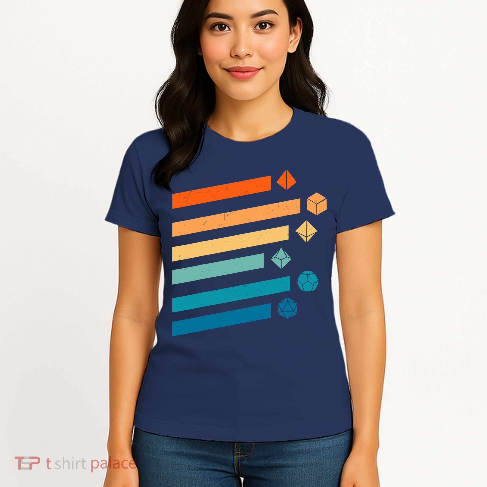 Retro Dungeons Dice D20 Dragons Fantasy Gaming Women's T-Shirt