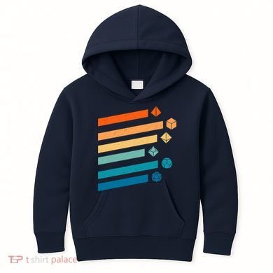 Retro Dungeons Dice D20 Dragons Fantasy Gaming Kids Hoodie