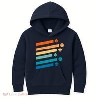 Retro Dungeons Dice D20 Dragons Fantasy Gaming Kids Hoodie thumb 0