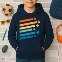 Retro Dungeons Dice D20 Dragons Fantasy Gaming Kids Hoodie thumb 2