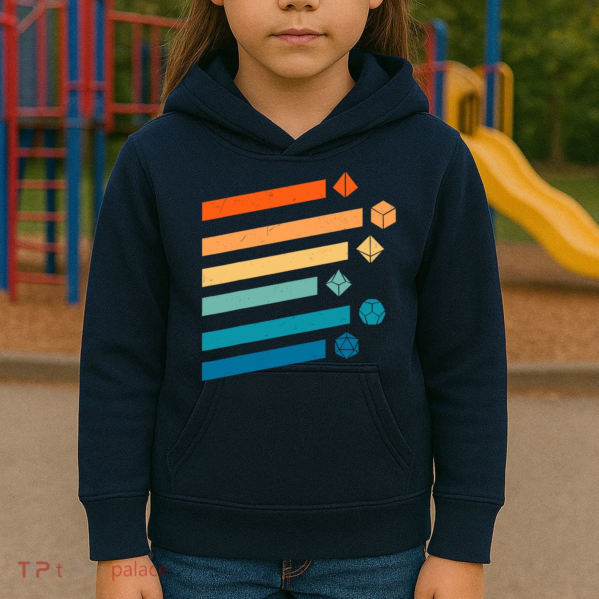 Retro Dungeons Dice D20 Dragons Fantasy Gaming Kids Hoodie