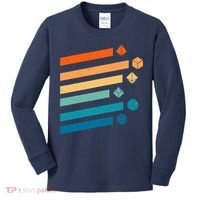 Retro Dungeons Dice D20 Dragons Fantasy Gaming Kids Long Sleeve Shirt thumb 0