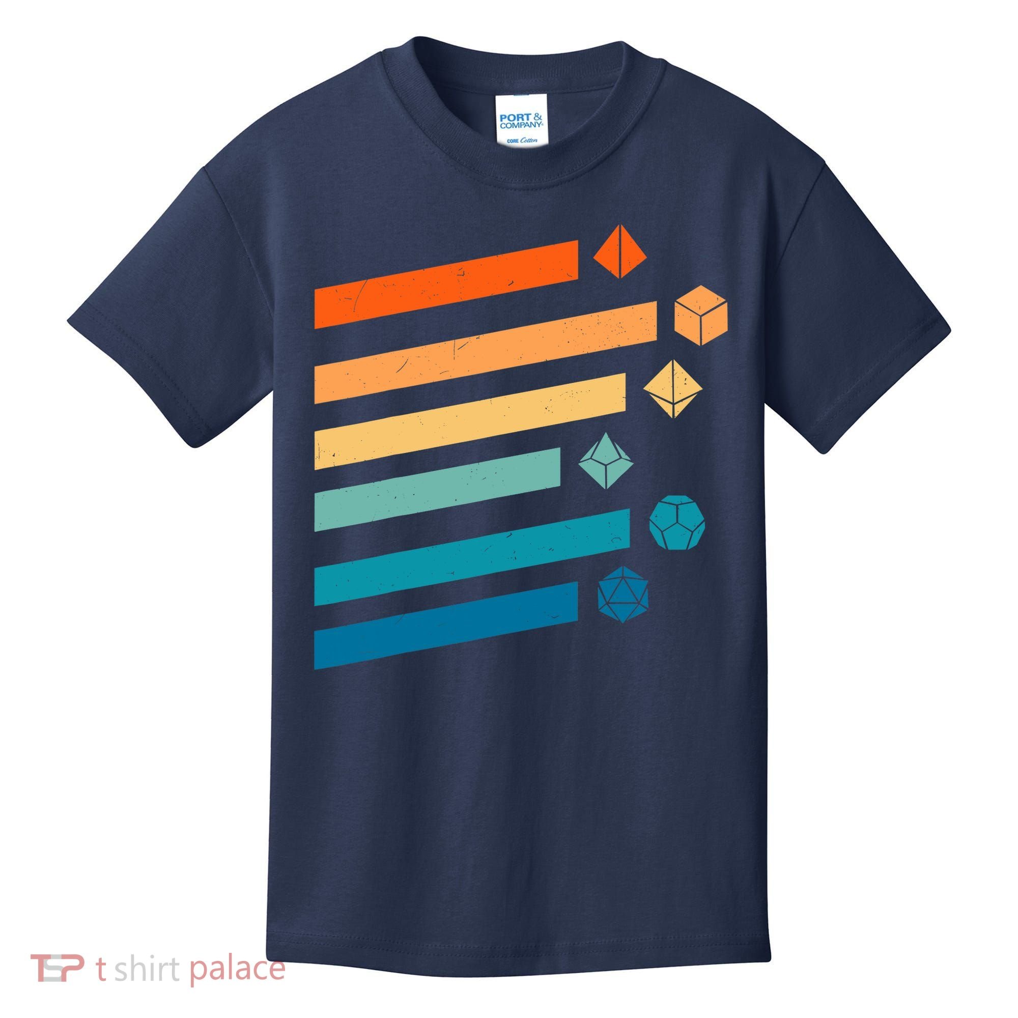 Retro Dungeons Dice D20 Dragons Fantasy Gaming Kids T-Shirt