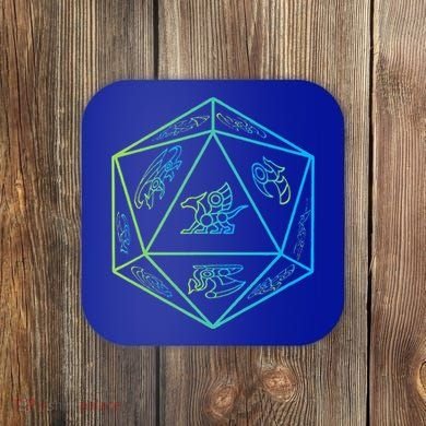 RPG Dragon Dice Polyhedral  RPG  Coaster