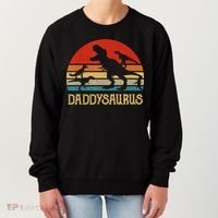 Retro Daddy Dinosaur Daddysaurus Fathers Day Women's Sweatshirt thumb 0