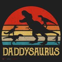 Retro Daddy Dinosaur Daddysaurus Fathers Day Women's Sweatshirt thumb 2