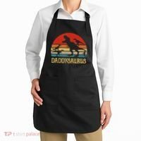 Retro Daddy Dinosaur Daddysaurus Fathers Day Apron thumb 2