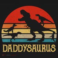 Retro Daddy Dinosaur Daddysaurus Fathers Day Apron thumb 3
