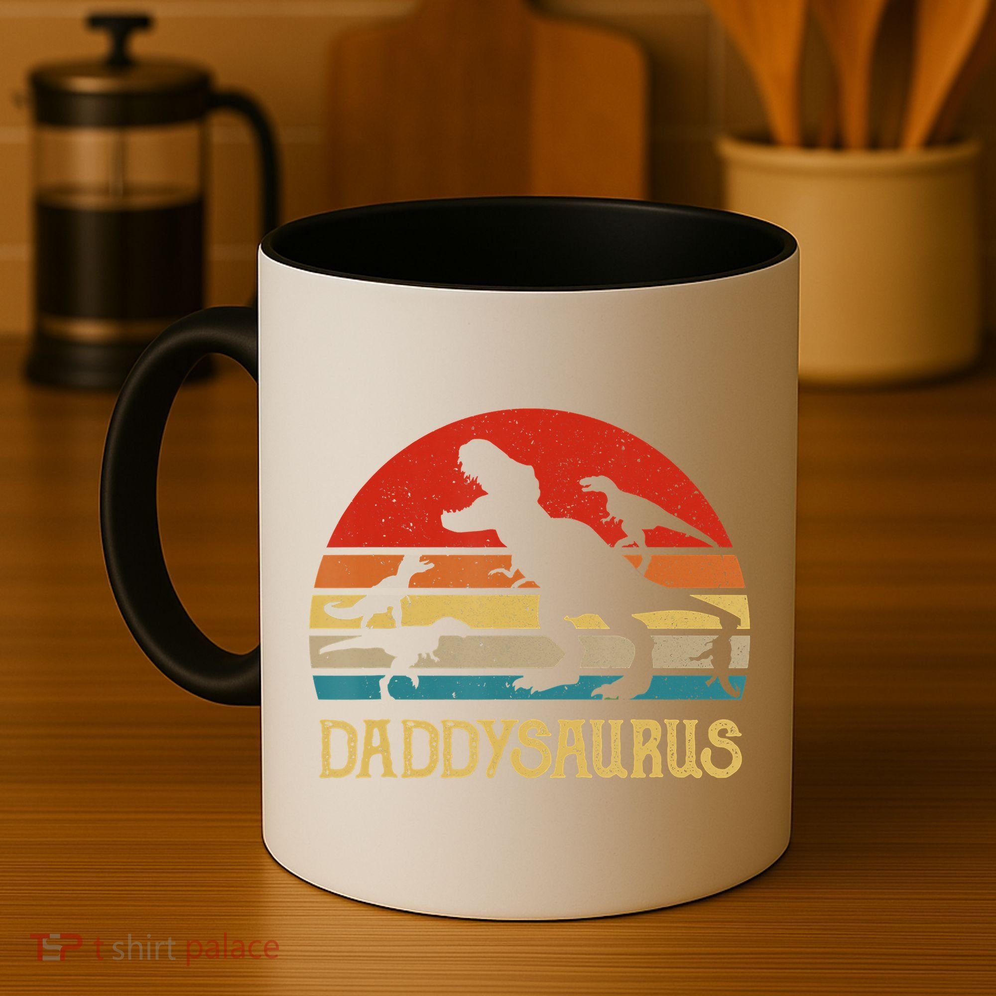 Retro Daddy Dinosaur Daddysaurus Fathers Day Coffee Mug
