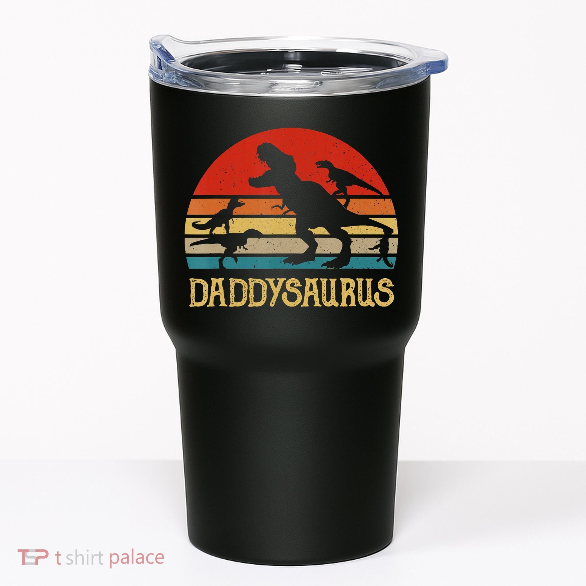 Retro Daddy Dinosaur Daddysaurus Fathers Day Tumbler