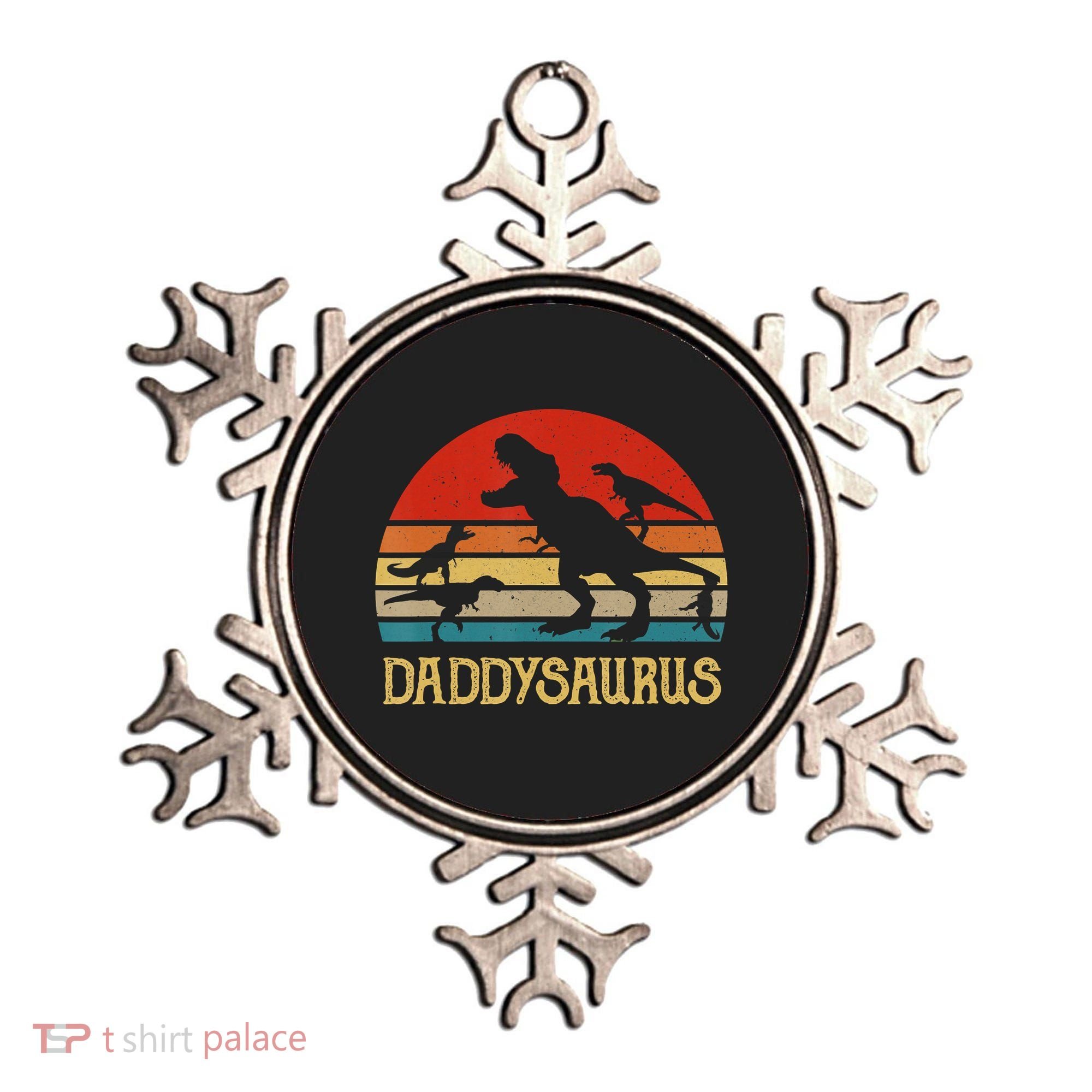 Retro Daddy Dinosaur Daddysaurus Fathers Day Ornament