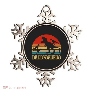 Retro Daddy Dinosaur Daddysaurus Fathers Day Ornament