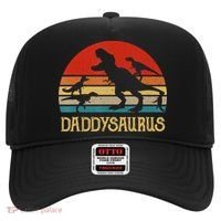 Retro Daddy Dinosaur Daddysaurus Fathers Day Hat thumb 0