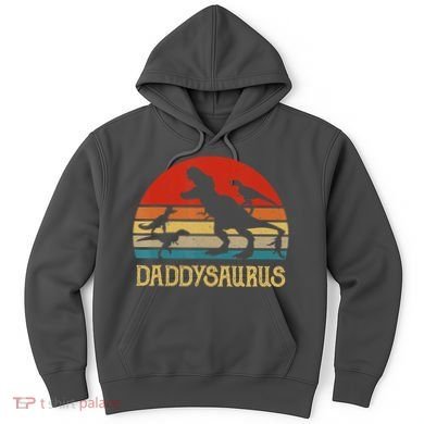 Retro Daddy Dinosaur Daddysaurus Fathers Day Hoodie