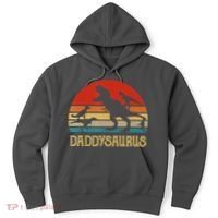 Retro Daddy Dinosaur Daddysaurus Fathers Day Hoodie thumb 0