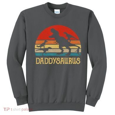 Retro Daddy Dinosaur Daddysaurus Fathers Day Sweatshirt