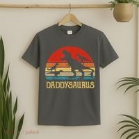 Retro Daddy Dinosaur Daddysaurus Fathers Day T-Shirt thumb 2