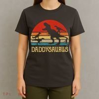 Retro Daddy Dinosaur Daddysaurus Fathers Day T-Shirt thumb 4