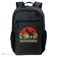 Retro Daddy Dinosaur Daddysaurus Fathers Day Backpack thumb 0