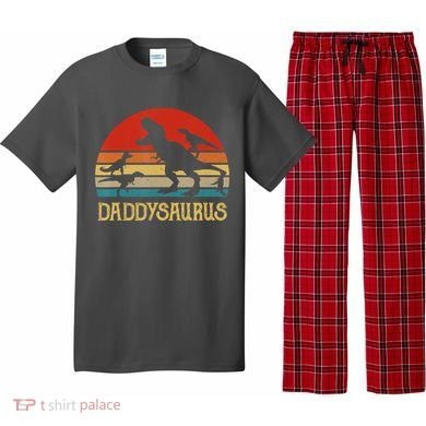 Retro Daddy Dinosaur Daddysaurus Fathers Day Pajama Set