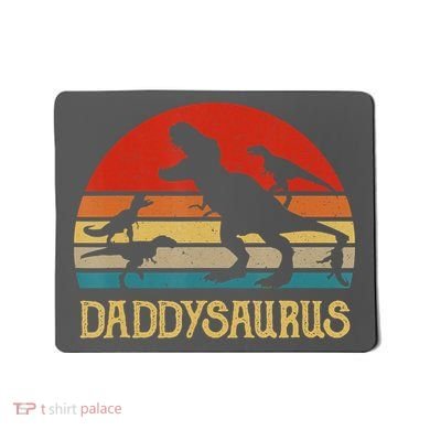 Retro Daddy Dinosaur Daddysaurus Fathers Day Mousepad