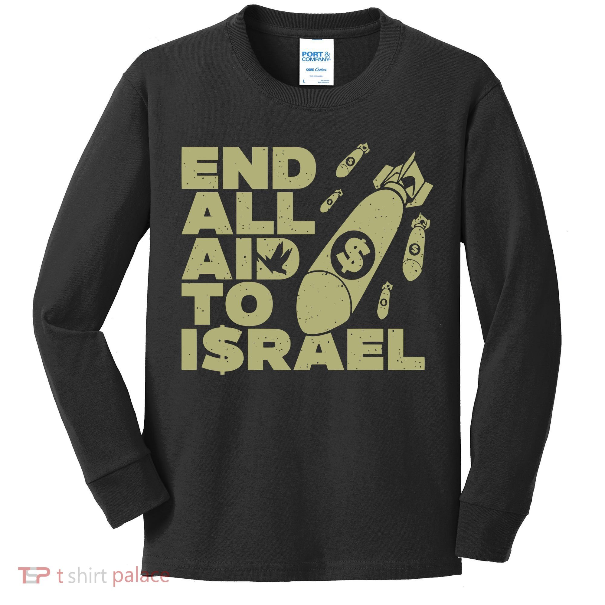 End All Aid To Israel Kids Long Sleeve Shirt