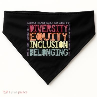 Retro Diversity Equity Inclusion Belonging DEIB Teacher USA-Made Doggie Bandana