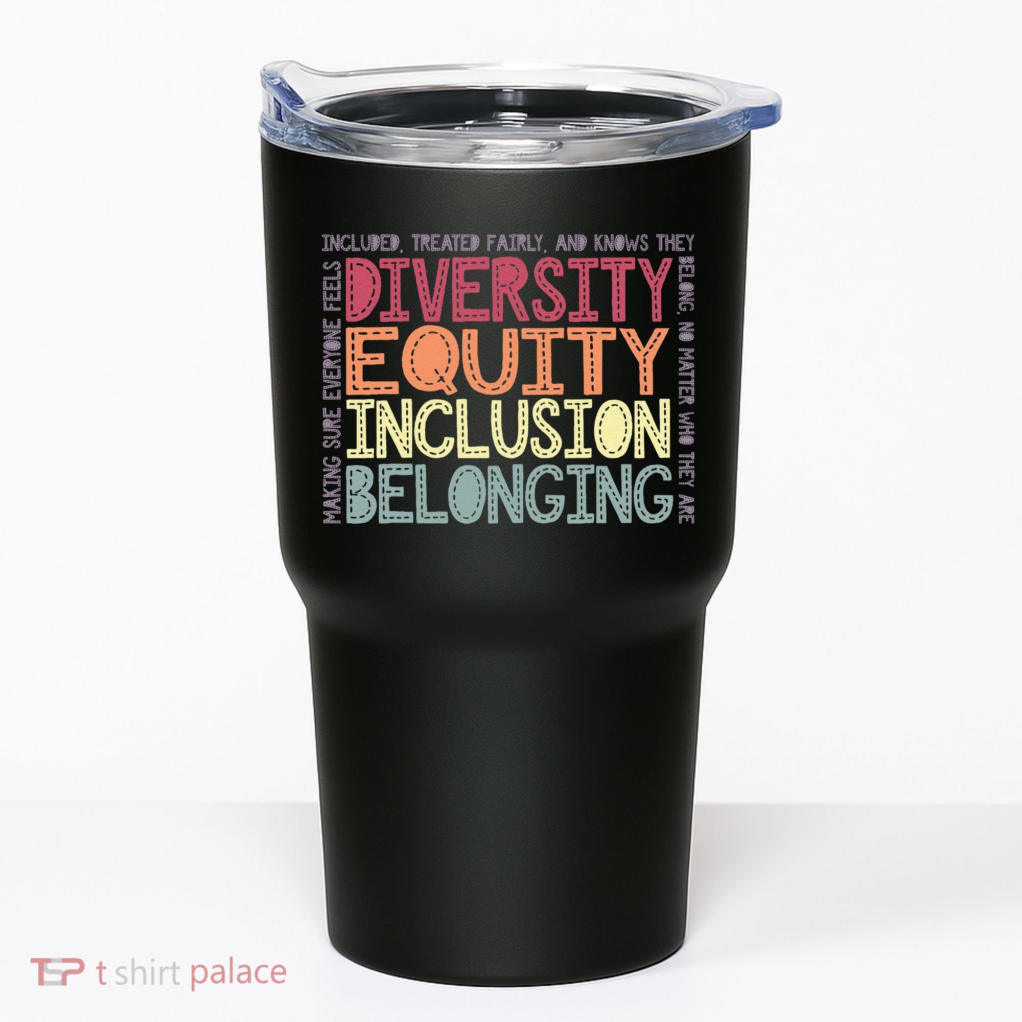 Retro Diversity Equity Inclusion Belonging DEIB Teacher Tumbler