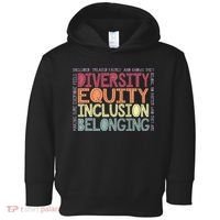 Retro Diversity Equity Inclusion Belonging DEIB Teacher Toddler Hoodie thumb 0