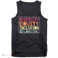 Retro Diversity Equity Inclusion Belonging DEIB Teacher Tank Top thumb 0