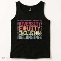 Retro Diversity Equity Inclusion Belonging DEIB Teacher Tank Top thumb 2