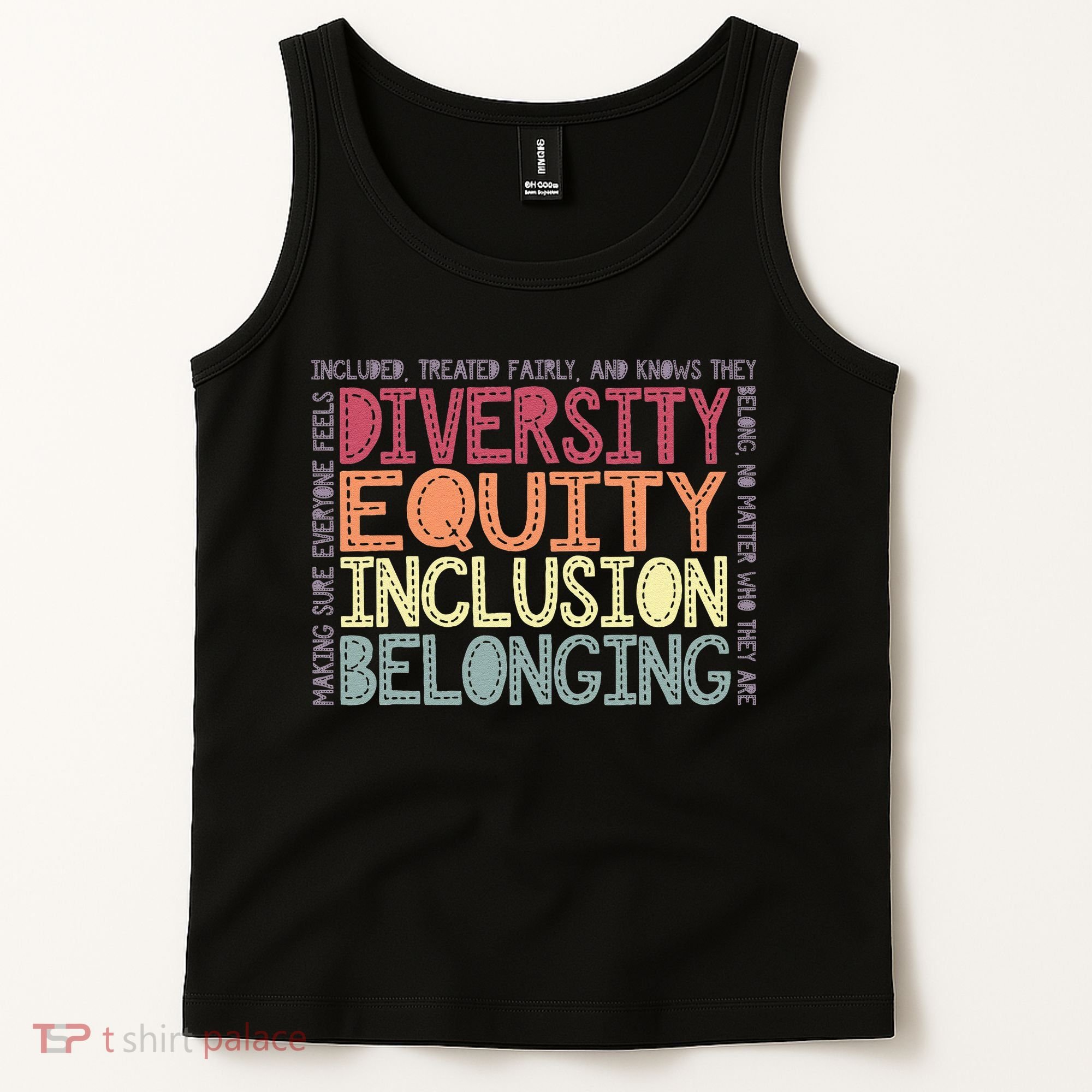 Retro Diversity Equity Inclusion Belonging DEIB Teacher Tank Top