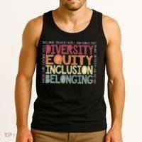 Retro Diversity Equity Inclusion Belonging DEIB Teacher Tank Top thumb 3