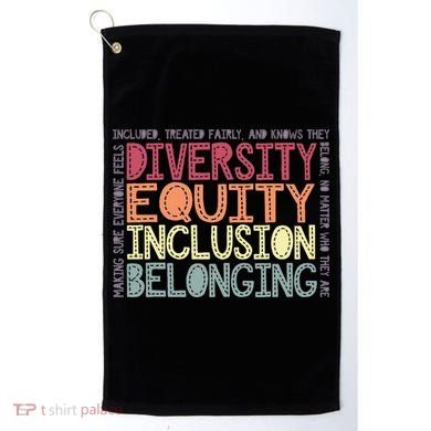 Retro Diversity Equity Inclusion Belonging DEIB Teacher Golf Towel