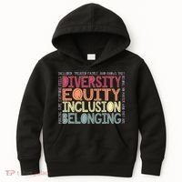 Retro Diversity Equity Inclusion Belonging DEIB Teacher Kids Hoodie thumb 0