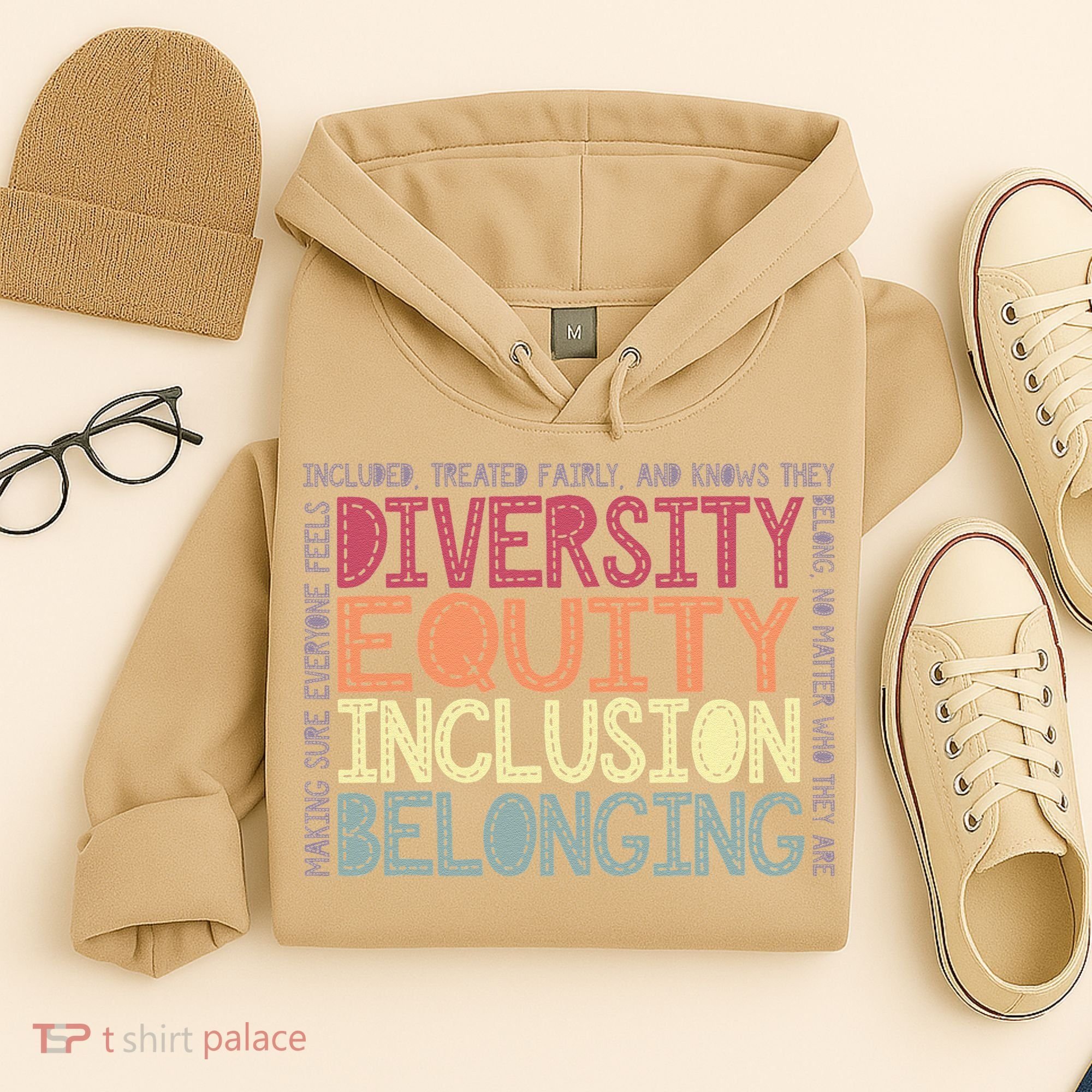 Retro Diversity Equity Inclusion Belonging DEIB Teacher Hoodie